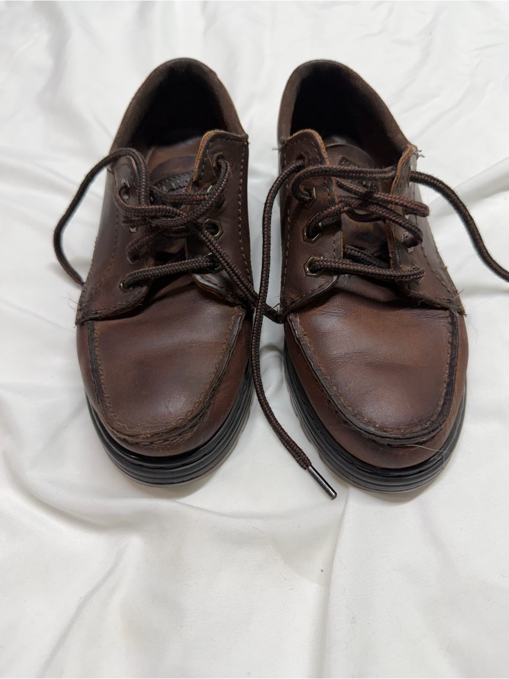 Eastland Brown Leather Lace-Up Flats
